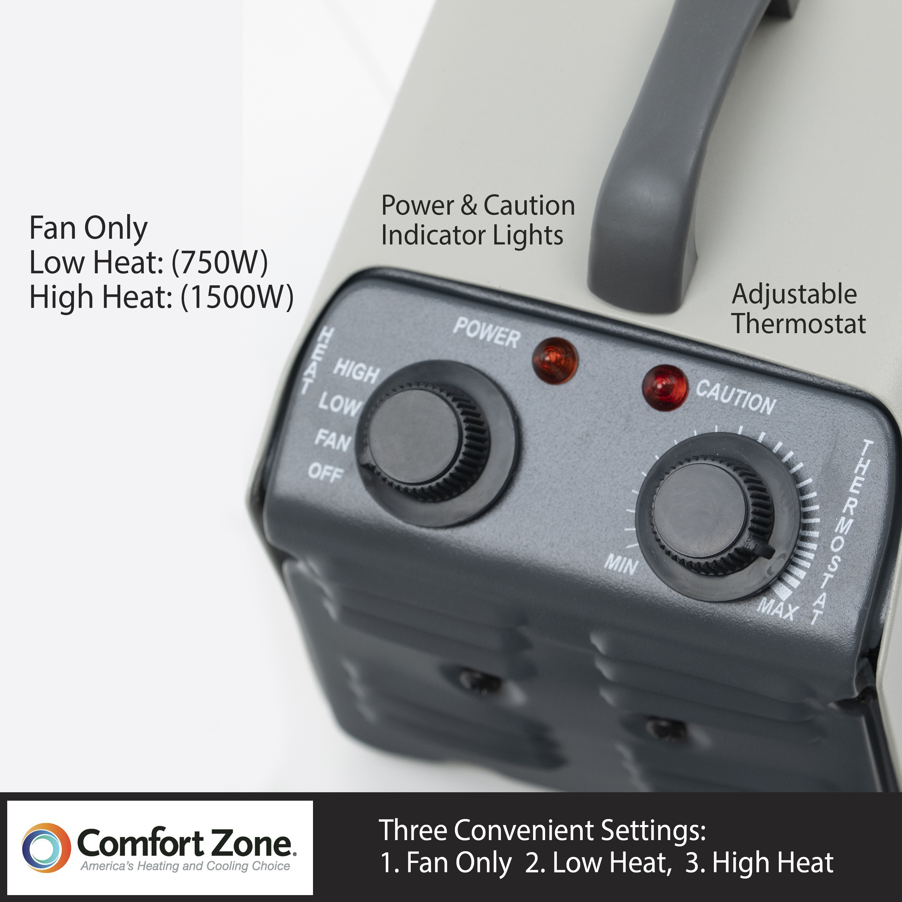 Comfort Zone CZ707 1500 Watt Personal Portable Heater - Walmart.com