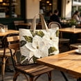 thumbnail image 6 of huayou 12.20x12.60 inch Quilted Tote Bag, White Magnolia Green Leaf Digital Print Large Capacity Zipper Handbag, Elegant Shoulder Bag Decoration for Work Daily, 6 of 7