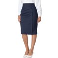thumbnail image 4 of INSPIRE CHIC Women's Wear to Work Pencil Skirt Elastic High Waist Ruched Bodycon Midi Skirts M Dark Blue, 4 of 6
