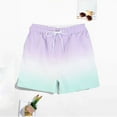 thumbnail image 6 of HOOMEUMY Men's Summer Beach Shorts Quick Dry Swim Trunks with Pockets Drawstring Elastic Waist Gradient Color Bathing Suits Purple S, 6 of 8