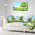 thumbnail image 3 of Designart Tree in Spring - Watercolor Painting Landscape Printed Throw Pillow - 12x20, 3 of 5