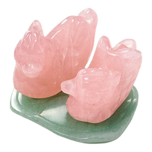 Mandarin Ducks Decor Rose Statue Decorative Crystals Quartz