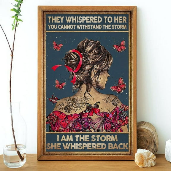 Hippie Girl They Whispered To Her You Cannot Withstand The Storm I Am Unframed Poster Vintage Home Decor Print Art 11 x 17 Inch Poster
