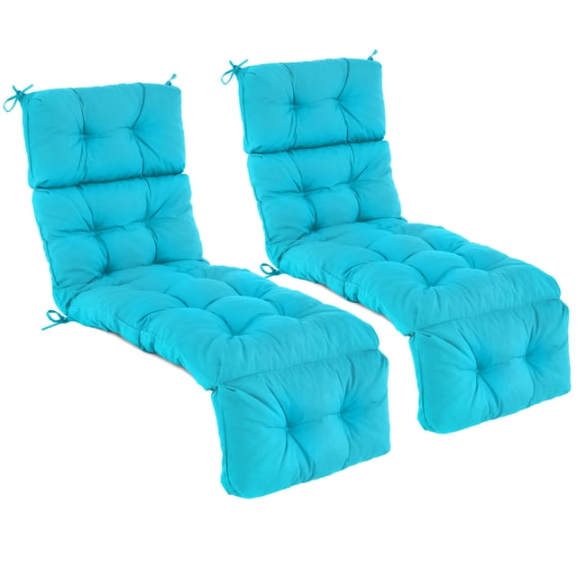 Costway 2 PCS 73" Lounge Chaise Cushion Padded Recliner Cushion Indoor Outdoor Grey