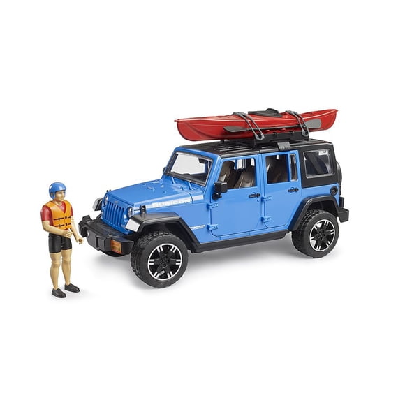 Auto de juguete Bruder Jeep Wrangler Rubicon Unlimited con kayak 1:16