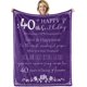 thumbnail image 1 of LHSHID 40th Birthday Gifts for Women Blanket Happy 40th Birthday Decorations Throw Blanket for Her Birthday Gifts for Wife Mom Men Cheers to 40 Years Gifts Purple 40"x50", 1 of 7