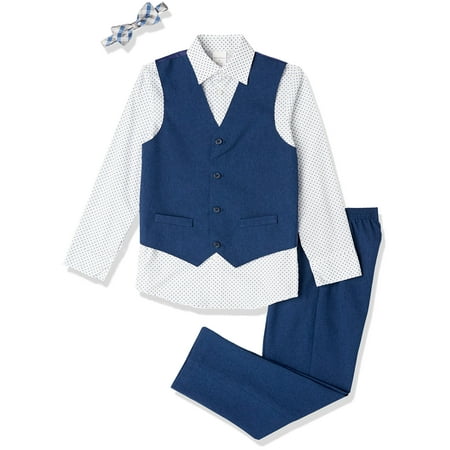 Van Heusen Boys' 4-Piece Formal Suit Vest Set, Blue Jean | Walmart Canada
