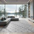 thumbnail image 2 of ODIKA 8'x10' Grey White Geometric Design Washable Area Rug Modern Machine Pattern for Living Room, Under Sectional, Family , Durable, Non-Slip, 2 of 7