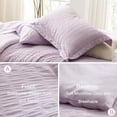 thumbnail image 6 of Seersucker Lavender King Size Comforter Set, 7-Piece All Season Lightweight Bed in a Bag Bedding Set with Comforter, Flat Sheet, Fitted Sheet, Pillowcases and Shams | Soft,Breathable, Lightweight, 6 of 7