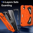 thumbnail image 2 of Kids Cases for iPad mini 6th Gen 8.3" 2021 Case, for iPad mini 7th Gen (A17 Pro) 2024 Case with Sturdy Kickstands, Heavy Duty Shockproof case for Kids Children Boys Girls, Orange+Black, 2 of 7