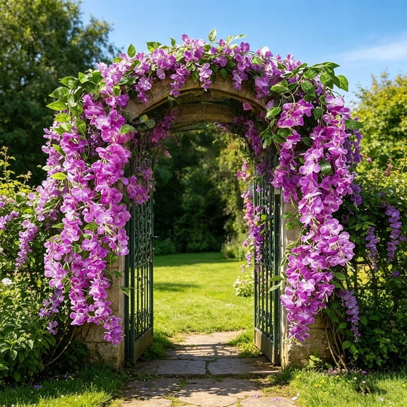 CSSJKYJ Wisteria Hanging Flowers Vines Purple Wisteria Flowers Vine Garland Artificial Wisteria Vines Hanging Flower Silk for Wedding Arch Party Garden Home Decor Table Backdrop 6 Feet(Light Violet)