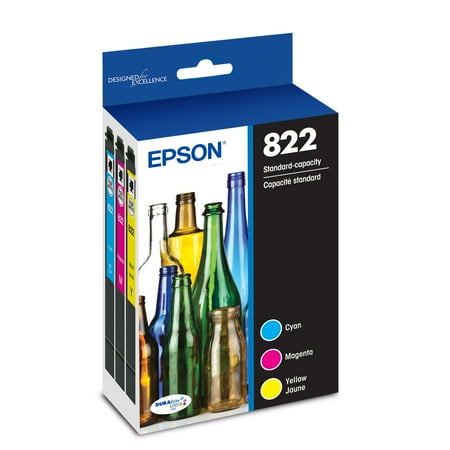 EPSON 822 DURABrite Ultra Ink Standard Capacity Black & Color Cartridge Combo Pack (T822520-S) Works with WorkForce Pro WF-3820, WF-3823, WF-4820, WF-4830, WF-4833, WF-4834