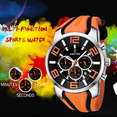 thumbnail image 5 of Black Mens Sport Watches for Men Green Orange Red Blue Bright Colorful Reloj Hombre Cool Unique Analog Stylish Wrist Watch Chronograph for Running Training Stopwatch, 5 of 7