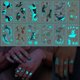 thumbnail image 2 of 1Sheet Fashion Waterproof Blue Luminous Tattoo Sticker Star Feather Tattoo Sticker Body Art Removable Temporary Tattoos, 2 of 4