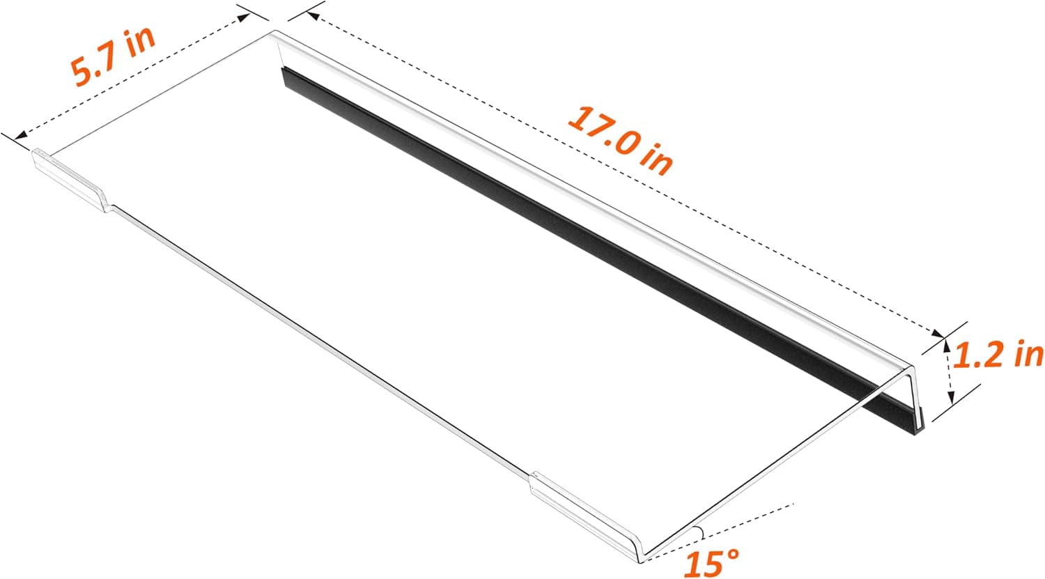 Computer Keyboard Stand PC Keyboard Stand, Acrylic Tilted Keyboard Stand for Ergonomic Typing Clear Keyboard Tray for Easy Typing and Working, Keyboard Holder with Silicone Non-Slip Case