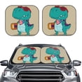 thumbnail image 2 of Kll Cool Dino Playing Skateboard Windshield Sun Shade 2-Piece Foldable Car Front Window Sunshade For Most Sedans Suv Truck- Large, 2 of 7