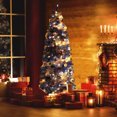 thumbnail image 6 of VEIKOUS 6.5ft Christmas Tree, Pre-Lit Slim Pencil Tree W/250 LED Lights for Corners & Limited Room, Blue, 6 of 12