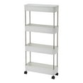 thumbnail image 1 of Practical 4-Tier 15cm Wide Shelf Cart for Kitchen Kitchen Trolley with Wheels Spacious Rack Storage Unit for Living Room Bathroom and Entryway, 1 of 7