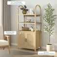 thumbnail image 3 of Sasha Modern Arched Bookshelf Cabinet with Reeded Doors, Coastal Oak, 3 of 16