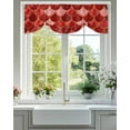 thumbnail image 3 of Tie Up Valance Curtain for Kitchen,Nautical Ocean Fish Scale Rod Pocket Short Curtains Adjustable Tie-Up Shade Valances,Modern Red Gradient Pattern Window Treatment for Bathroom Living Room Bedroom, 3 of 8
