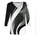 thumbnail image 6 of YUGYXL 3/4 Length Sleeve Womens Boho Tops for Women Teacher Shirts Outfits Teachers Blouses Dressy Casual V Neck Tshirts Black XXL, 6 of 6