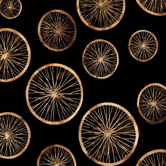 Peel and Stick Wallpaper Abstract Golden Circular Spokes Black brown Wall Mural 17.7in x 9.8ft Self Adhesive Removable Wall Paper Renter Friendly Wallpaper for Bedroom Kitchen Bathroom