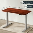 thumbnail image 5 of FLEXISPOT 48"x30" Home Office Height Adjustable Standing Desk with Hooks, Ergonomic Electric 2-Stage Stand Up Computer Desk, Gray and Mahogany, 5 of 7
