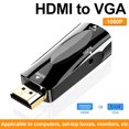 thumbnail image 1 of Adaptador convertidor de audio y video de alta definición 1080P compatible con VGA macho a hembra para PC y proyector, color blanco., 1 of 8