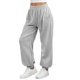 thumbnail image 7 of DYTTDG Women's High Waist Jogger Sweatpants, Solid Color Loose Casual Long Pants with Elastic Cuffs & Side Pockets for Loungewear, 7 of 7