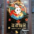 thumbnail image 5 of Riguas Glass Sticker Cartoon Rabbit Print Happy New Year Chinese Traditional Elements Waterproof Removable Home Decoration PVC 2023 Year of The Rabbit Shopwindow Decal for Spring Festival, 5 of 8