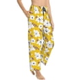 thumbnail image 2 of Uemuo Lilies Flowers Pattern Women's Wide Leg Palazzo Lounge Pants with Pockets Light Weight Loose Comfy Casual Pajama Pants-X-Large, 2 of 9