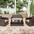 thumbnail image 7 of Snubbull 3 Pack Outdoor Replacement Cushions for 4-Seater Wicker Rattan Loveseat Sofa Chair Patio Furniture, 36 x 18 x 3,18 x 18 x 3, Sand, 7 of 7