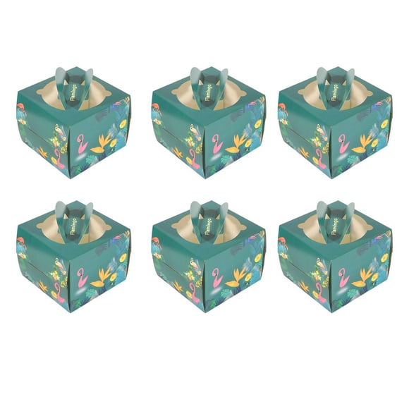 6PCS Bake Packing Box Portable Cake Box Mini 4-inch Mousse Box Decorative Box