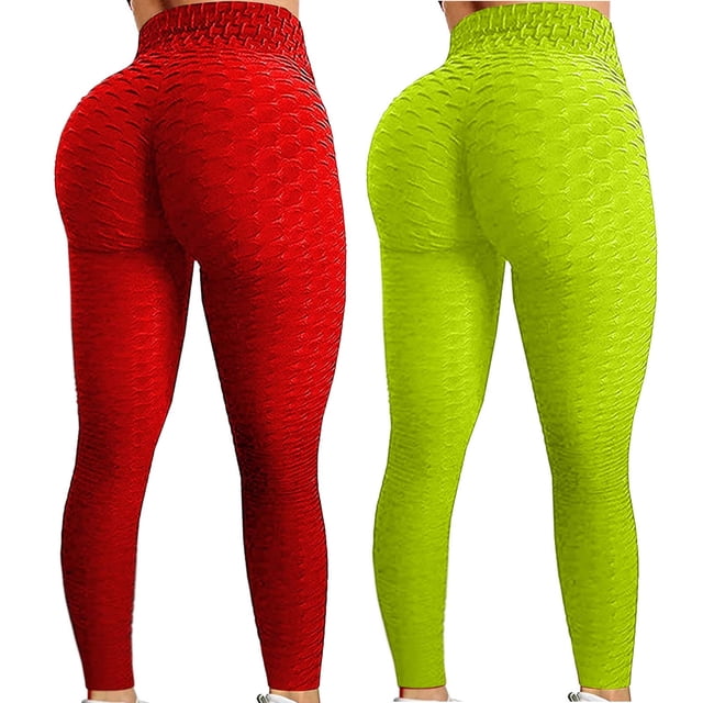 Puntoco 2Pc Mujeres Bubble Hip Lifting Ejercicio Fitness Correr Pantalones de yoga de cintura alta Puntoco Puntoco-5007