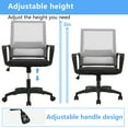 thumbnail image 6 of CL.HPAHKL Ergonomic Office Chair, Adjustable Mesh Computer Chair with Lumbar Support Armrest, Swivel Rolling Desk Chair with Fixed Armrests, Mid Back Task Chair for Home, Office, Gray, 6 of 7