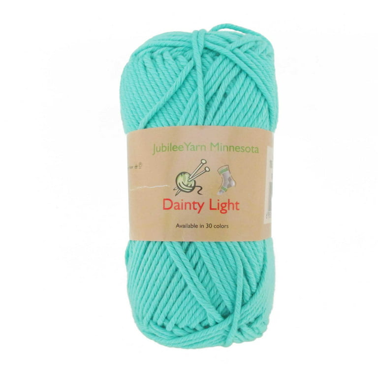 JubileeYarn Medium Gauge Worsted Weight Yarn - Dainty Light - 4 Skeins -  100% Cotton - Turkish Sea - Color 4053