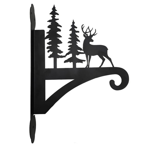 Plant Hangers Outdoor with Elk Silhouette,Heavy Duty Wrought Iron Plant Hangers Indoor, Hanging Plant Bracket for Baskets Lantern,Wall Holder for Porch Garden Farmhouse