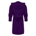 thumbnail image 6 of Plus Size Women Solid Color Flannel Hooded Bath Robe Dressing Gown Sleepwear, 6 of 7