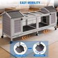 thumbnail image 6 of Suumerpety Rabbit Hutch Indoor Large Bunny Cage with Double House and Run Outdoor Guinea Pig House On Wheels for Bunny and Other Small Animals, 6 of 12