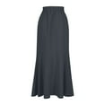 thumbnail image 5 of QATAINLAV Women's Elegant Wrap Maxi Skirt Tied High Waisted Asymmetrical Ruffle Hem Long Skirts Prom Party Formal Evening Clothes, Navy, L,, 5 of 7