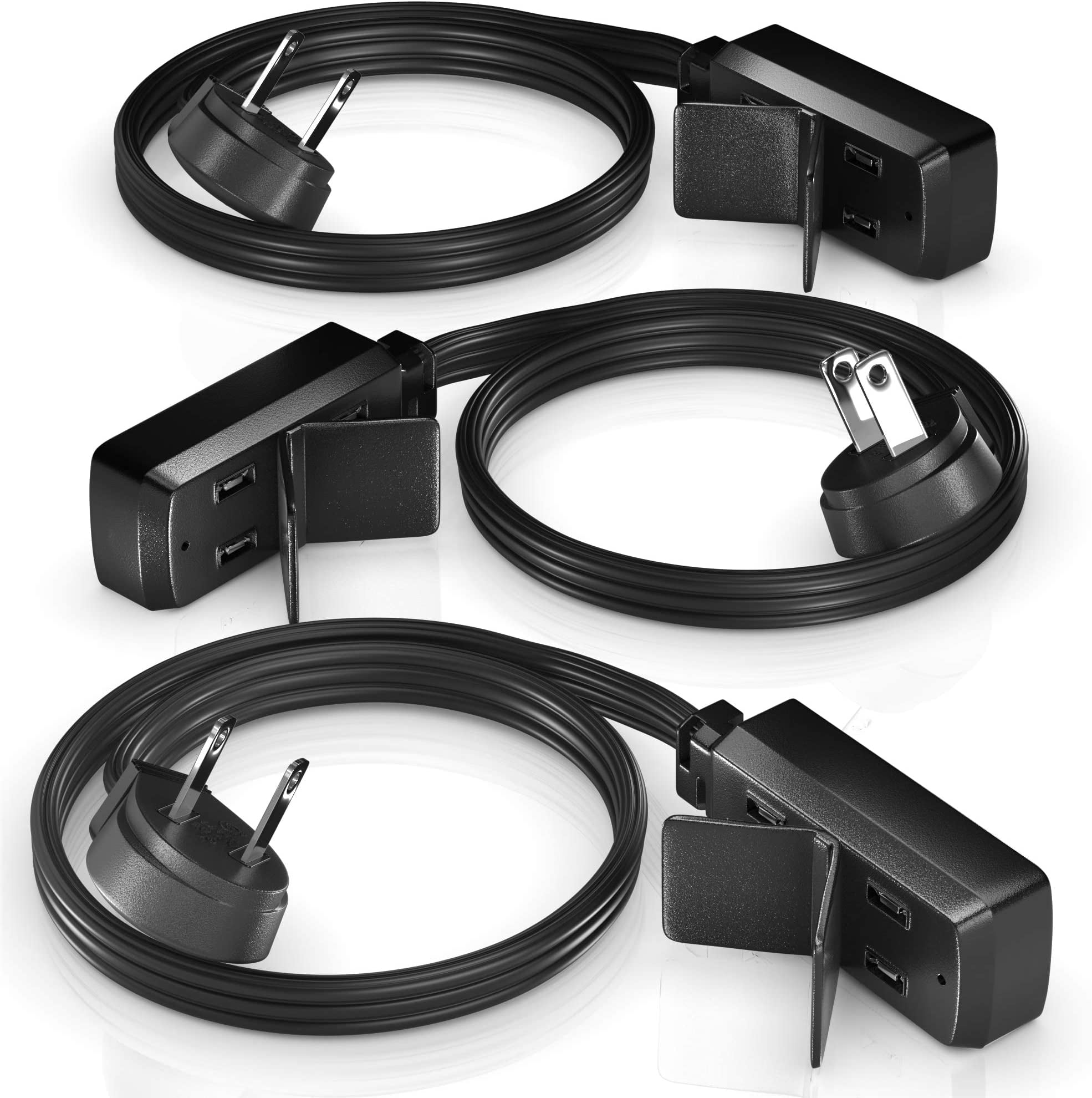 Maximm Cable 2 Foot Flat Plug Extension Cord/Wire, Multi Outlet