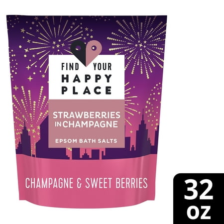 Find Your Happy Place Epsom Bath Salts Strawberries in Champagne Sweet Berries and Champagne 32 oz