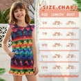 thumbnail image 6 of ZIATUBLES Rainbow Aztec Print Girls Jumpsuit Summer Casual Romper Flutter Sleeves One-Piece Playsuit Elastic High Waist Kids Outfit with Pockets for 7-8 Y, 6 of 6