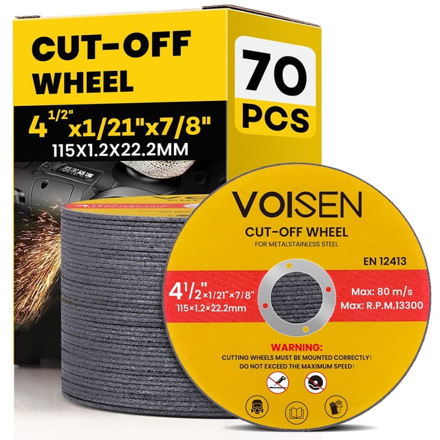 Disco de amoladora angular Cut Off Wheel VOISEN de 4 1/2 pulgadas y 70 piezas
