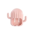 thumbnail image 5 of Yuarrent Soporte para cepillo de montado en la pared organizador de doble ranura soporte de drenaje de plástico estilo cactus estante Rosado 2piezas Yuarrent CBP211515, 5 of 5