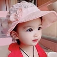 thumbnail image 4 of PEACNNG Newborn Baby Hat Baby Girls Adjustable Hat Princess Lace Bow Bonnet Infant Hats Baby Sun Cap Summer Toddler Caps 0-3 Years, 4 of 5