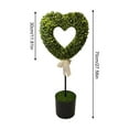 thumbnail image 2 of Boxwood Heart With Bow Topiary, Valentine’s Day Decorations Green And White, 27.56",Realistic Faux Potted Shrub For Indoor/Outdoor, Front Porch,Office Decor,Holiday Decor,Not Include the Soil,1PC, 2 of 5