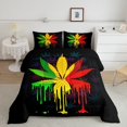 thumbnail image 1 of Juego de Cama Hojas de Cannabis Trippy para Niños Niñas Marihuana, 1 of 5