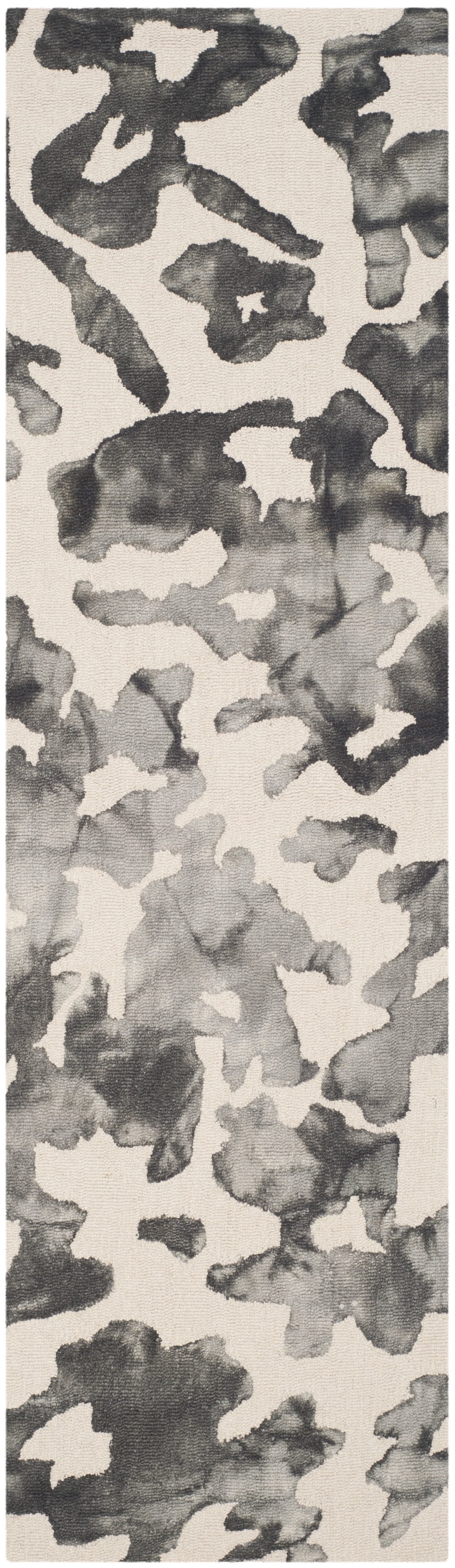 Safavieh Dip Dye Jennie Distressed Wool Runner Rug, Beige/Charcoal, 2'3" x 8'