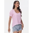 thumbnail image 6 of Women's Basic Summer T-Shirt - Square Neck Short Sleeve Top, Casual Comfort Fit, 6 of 6